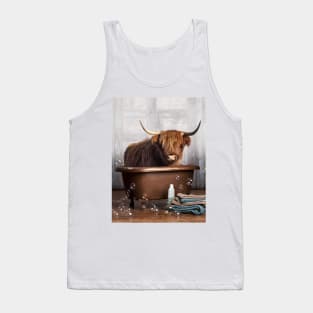 Highland Cow in a Bathtub Tank Top